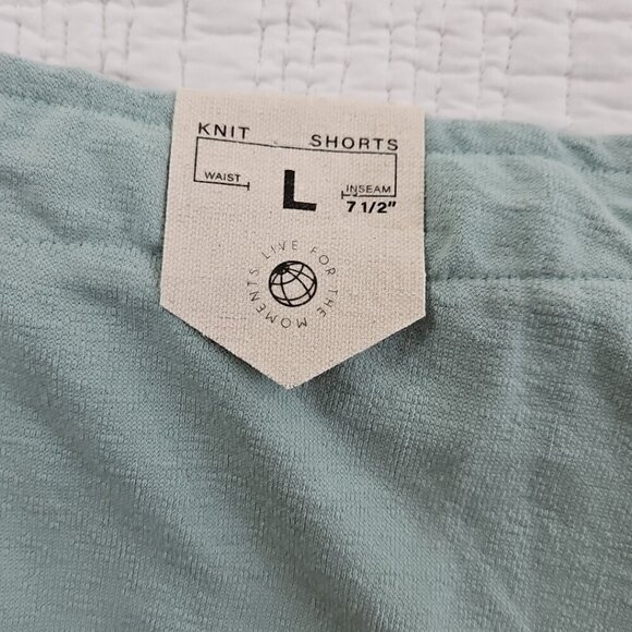 Free Planet Knit Shorts Men's L Avocado Green Drawstring Elastic Sustainability - Picture 10 of 12